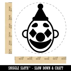Classic Clown Head Circus Carnival Self-Inking Rubber Stamp Ink Stamper for Stamping Crafting Planners Red