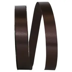 Florist Ribbons --- ⅞ inch x 100 yards --- Satin / Acetate Supreme Cooler Ribbon -- Chocolate Brown Color
