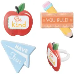 School Rules Icons Cupcake Rings, 12ct