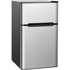 Compact Stainless Steel Refrigerator Grey