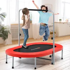 2-Person Foldable Mini Kids Fitness Rebounder Trampoline Red