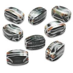 6 Packs of 24mm x 18mm Tribal Print Acrylic Bead 8 Inch Strand