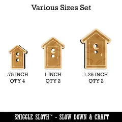Outhouse Silhouette Toilet Wood Buttons for Sewing Knitting Crochet DIY Craft