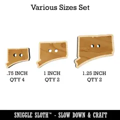 Connecticut State Silhouette Wood Buttons for Sewing Knitting Crochet DIY Craft