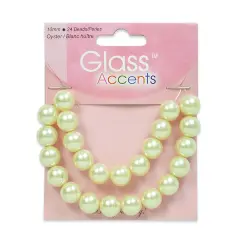 6 Packs of Round Pearl Glass Beads Pack of 24