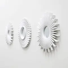 3 Pack Wall Mirrors White Mirrors for Home Decor, Bedroom Decor & Room Decor | White Wall Mirror Round Minimalist | Circle Mirror, Vintage & Chic Round Mirror - Gifts for Women, Mums