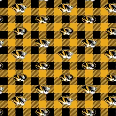 Sykel Enterprises-University of Missouri Fleece Fabric-Missouri Tigers Buffalo Plaid Fleece Blanket Fabric-Sold by the yard