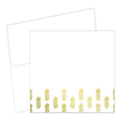 Great Papers! Thank You Note Card and White Envelope, Pineapples with Gold Foil, 4.75" x 3.375"(folded), 50 count