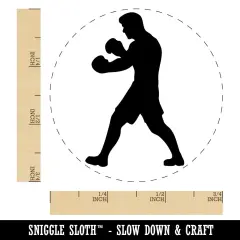 Boxer Fighter Stance with Boxing Gloves Pugilist Self-Inking Rubber Stamp Ink Stamper for Stamping Crafting Planners Lime Green