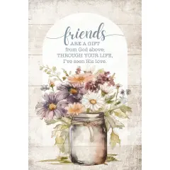 Friends Are Wood Plaque with Easel and Hook Wall Tabletop Art - 4 inches x 6 inches