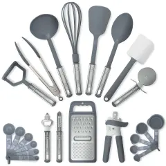 Cooking Utensil Set Stainless Steel 23 Piece Kitchen Tools . Grey