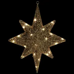 Northlight LED Lighted Hanging Bethlehem Star Outdoor Christmas Decoration - 22" - Warm White Gold