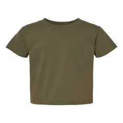 Rabbit Skins&reg; Toddler Cotton Crewneck Short Sleeve Jersey T-Shirt -3301T Military green