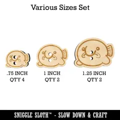 Kawaii Sad Blobfish Wood Buttons for Sewing Knitting Crochet DIY Craft