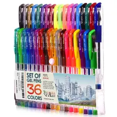 36 Multicolored Gel Pens for Adult Coloring