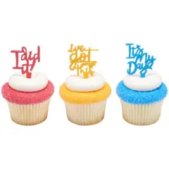 Inspiration Assortment Colorful DecoPics&reg; Cupcake Decoration, 12ct