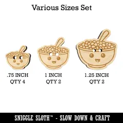 Kawaii Cute Bowl of Cereal Wood Buttons for Sewing Knitting Crochet DIY Craft