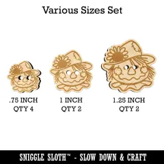 Cute Scarecrow Face Wood Buttons for Sewing Knitting Crochet DIY Craft