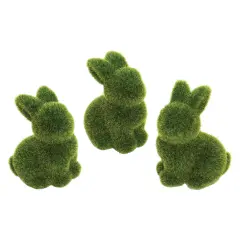 Moss Flocked Easter Bunny Set of 3