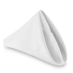 1 Dozen Polyester Cloth Napkins for Wedding Dinner Tables White