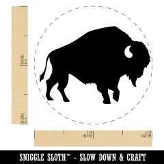 American Bison Buffalo Silhouette Self-Inking Rubber Stamp for Stamping Crafting Planners Purple