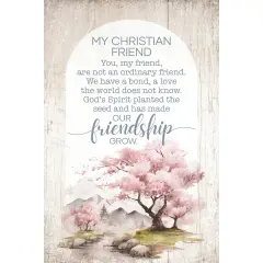My Christian Friend Wood Plaque with Easel and Hook Wall Tabletop Art - 4 inches x 6 inches