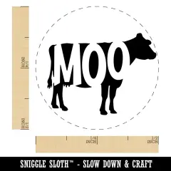 Cow Moo Farm Animal Self-Inking Rubber Stamp Ink Stamper for Stamping Crafting Planners Brown