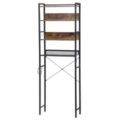 4-Tier Bathroom Organizer Space Saver Rack Brown.
