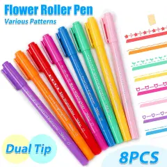 8-Color Dual Tip Curve Highlighter Pen Set for Kids