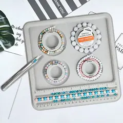The Bead Boards Bracelet Sizer Measurement Tool 4 Round Grooves for Jewerly Bracelets Necklaces Making Supplies