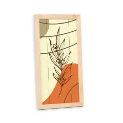 Botanical Framed Wood Wall Art Sign Decor Boho Desert Mid Century.