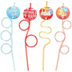 Happy Birthday Straws DecoSet Cake Decoration