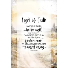 Light Of Faith Bereavement Wood Plaque with Easel and Hook Wall Tabletop Art - 6 inches x 9 inches