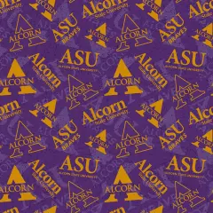Sykel Enterprises-Alcorn State University Cotton Fabric-Alcorn State Braves Tone On Tone Cotton Quilting Fabric