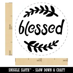 Blessed Wheat Strands Self-Inking Rubber Stamp Ink Stamper for Stamping Crafting Planners Lime Green