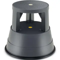 Costway Kick Stool Rolling Step Stool W/ Non-Slip Rubber Platform 330LBS Capacity Gray Backless