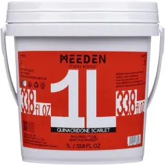 MEEDEN Quinacridone Scarlet Red Acrylic Paint, Heavy Body, Gloss Finish, Extra-Large 1 L /33.8 oz Non-Toxic Rich Pigments Color, Professional Artist Acrylic Paint for Adults on Canvas,Wall,Wood Painting