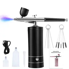 Airbrush Kit Rechargeable Cordless Airbrush Compressor, 30PSI High Pressure,Portable Handheld Airbrush Gun, Airbrush Set Wireless Air Brush for Model Painting,Makeup,Barber, Nail Art, Cake Decor