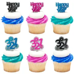 New Year's Countdown Assortment DecoPics&reg; Cupcake Decoration, 12ct