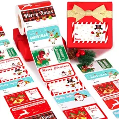 Gift Tag Stickers, Christmas Tags for Gifts 500+ Pcs, Christmas Name Tags - Christmas Stickers, to from Gift Tags Stickers, Gift Sticker Labels Large, 8 Designs Self Adhesive Labels - 2.8&rdquo;1.6&rdquo;