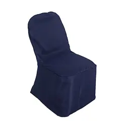Set of 12 Polyester Banquet Chair Covers for Wedding Decor Navy blue