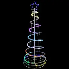 Northlight 4' LED Color Changing Multiple Function Outdoor Spiral Christmas Tree White