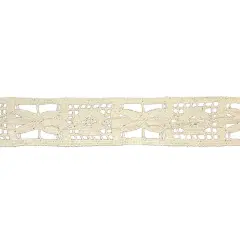 Belagio Cotton Cluny Lace Trim, 1.5" Wide, Woven Design, Ivory, 25-Yard Bolt