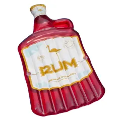 Swim Central Inflatable Red Rum Bottle Island Lounger Swimming Pool Float, 105-Inch