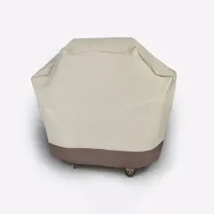 LB International Durable Outdoor Patio Full Embossed Vinyl Premium Gas Grill Cover - Taupe Brown