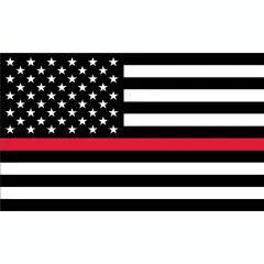 American Flag Thin Red Line Honor Tribute Firefighters Flag 3'x5'