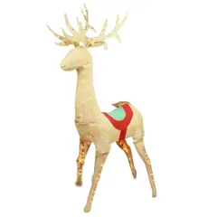 Northlight Lighted Standing Reindeer Outdoor Christmas Decoration - 60" - Warm White Lights Beige