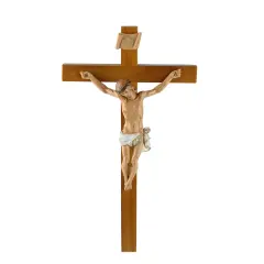 Roman Wooden Crucifix Fontanini Wall Cross - 12" Brown