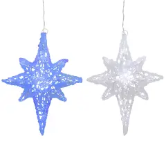 Northlight LED Lighted Color Changing Star of Bethlehem Christmas Decoration - 22" - Blue and White Clear