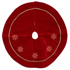 Northlight Snowflakes Christmas Tree Skirt - 24" - Red and Gold